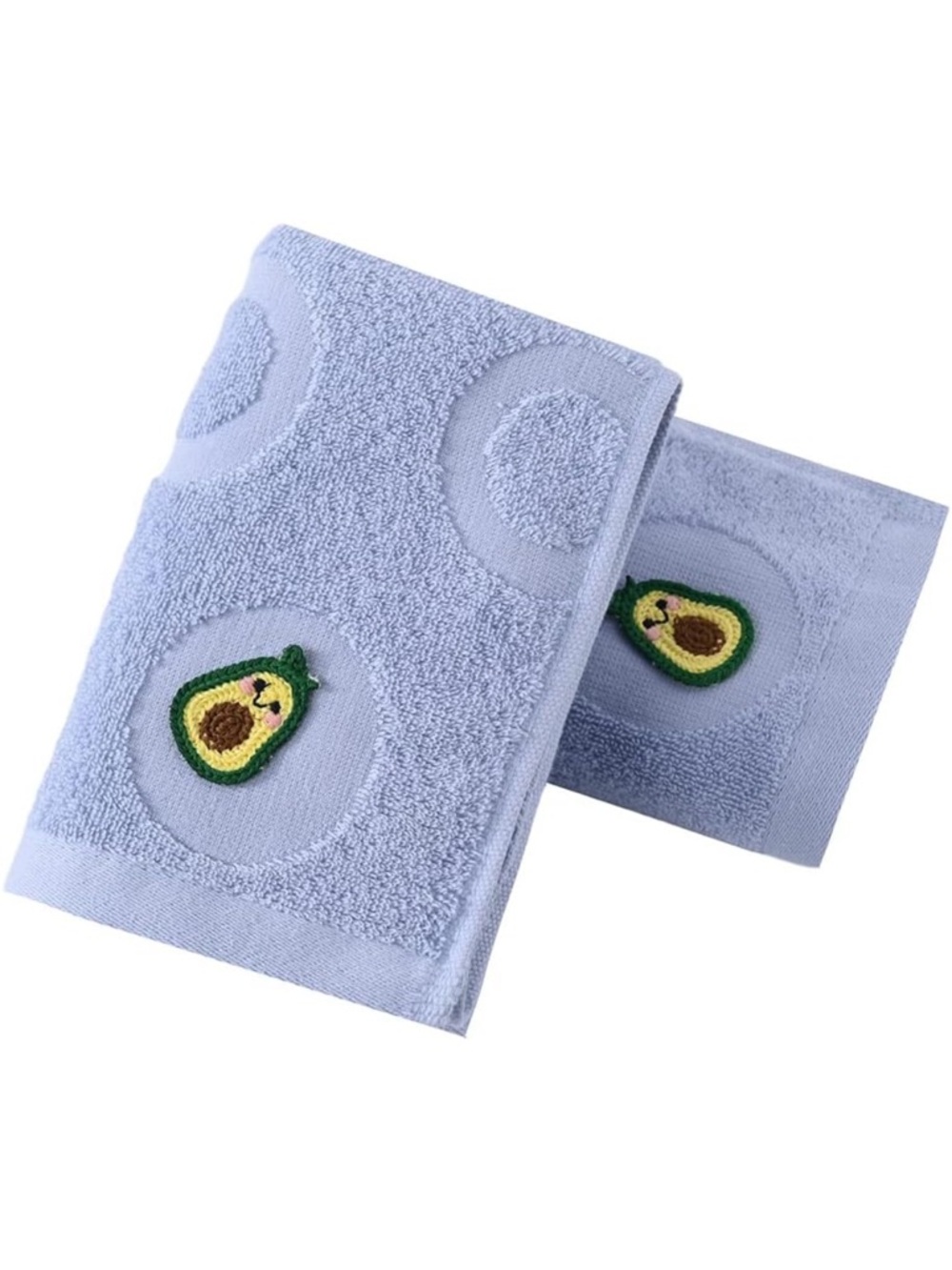 Light Blue Avocado Embroidered Hand Towel set